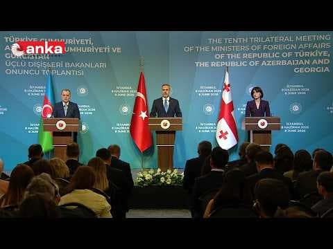 Türkiye-Azerbaycan-Gürcistan Üçlü Dışişleri Bakanları 10. Toplantısı sonrasında açıklama yapılıyor
