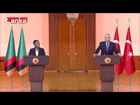 Numan Kurtulmuş, Zambiya Ulusal Meclisi Başkanı Nelly Mutti ile açıklama yapıyor #Canlı
