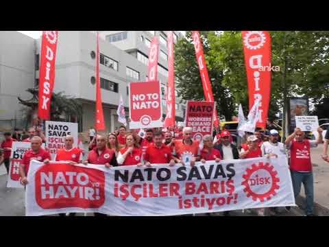 DİSK'ten Taksim'den Dolmabahçe'ye "NATO'ya Hayır" yürüyüşü #Canlı
