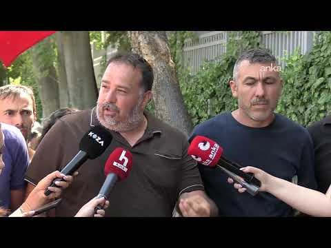 Bağımsız Maden İş üyesi madenciler Enerji ve Tabii Kaynaklar Bakanlığı önünde açıklama yapıyor