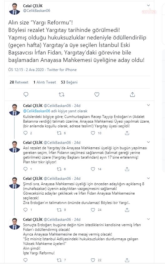 'İrfan Fidan'ın AYM Üyesi olması için Yargıtay'daki seçim ertelendi' iddiası - Resim : 1