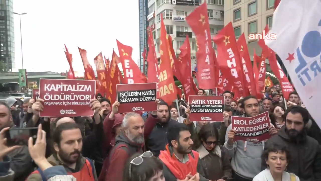 Siyasi parti ve örgütlerden Çalık Holding önünde ‘Erol Eğrek’ eylemi