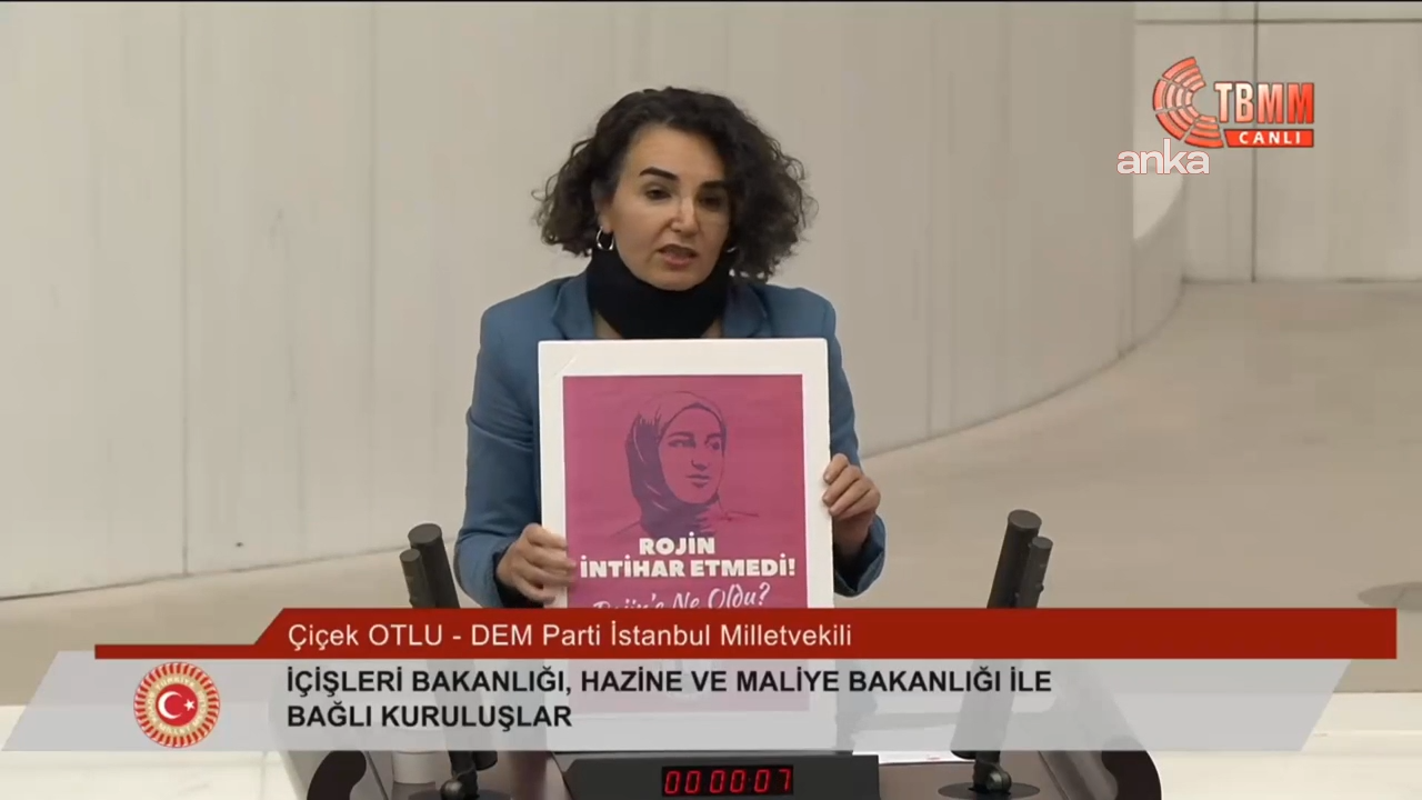 DEM Partili Çiçek Otlu, Ali Yerlikaya'ya sordu: Van Emniyeti müdürleri ve polisleri Rojin Kabaiş’i katledenleri bulacaklar mı?