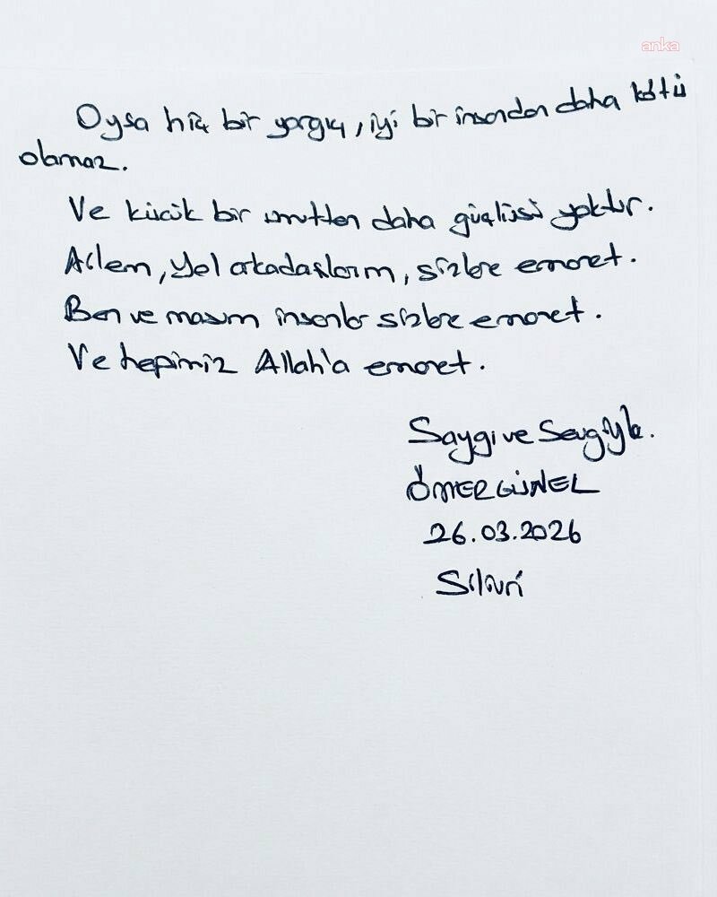 Tutuklu Kuşadası Belediye Başkanı Ömer Günel: İç ahlakını yitirmiş bir sistemden adalet beklemek nafiledir