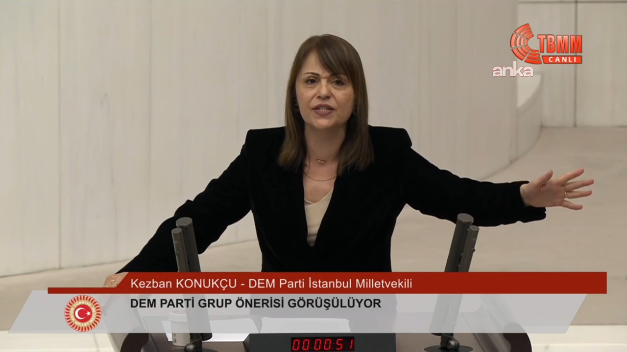 TBMM Genel Kurulu'nda DEM Partili Konukcu ile AK Partili milletvekilleri arasında 