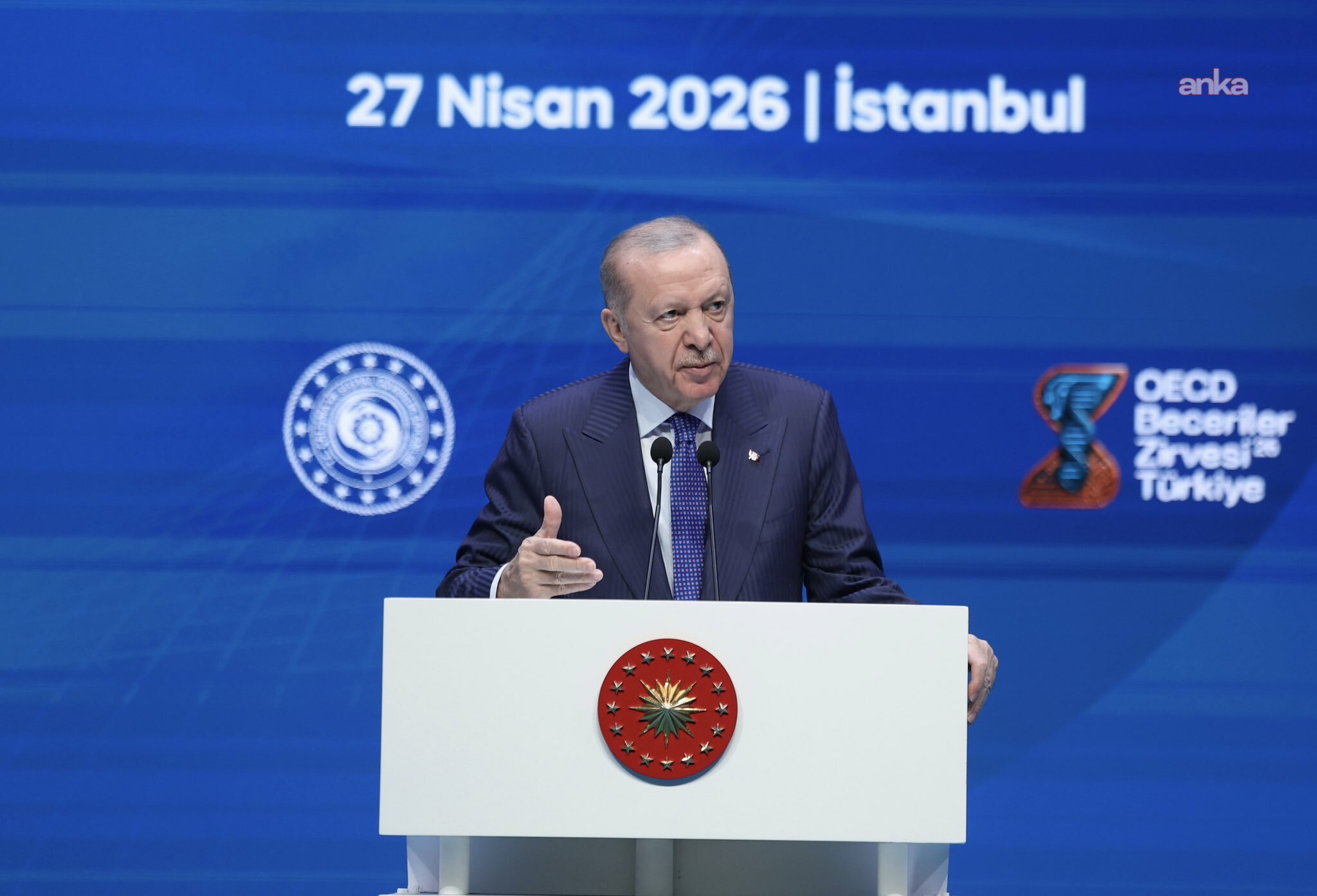 Cumhurbaşkanı Erdoğan OECD Beceriler Zirvesi'nde konuştu: Hedefimiz gelecek 3 yılda 3 milyon gencimizi istihdama kazandırmak